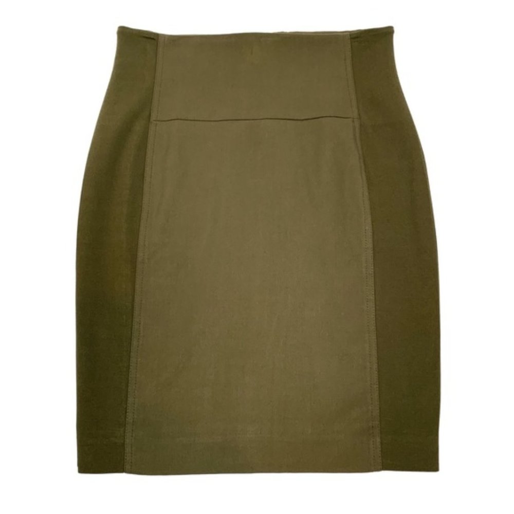 Bebe Olive Green Panel Pencil Skirt